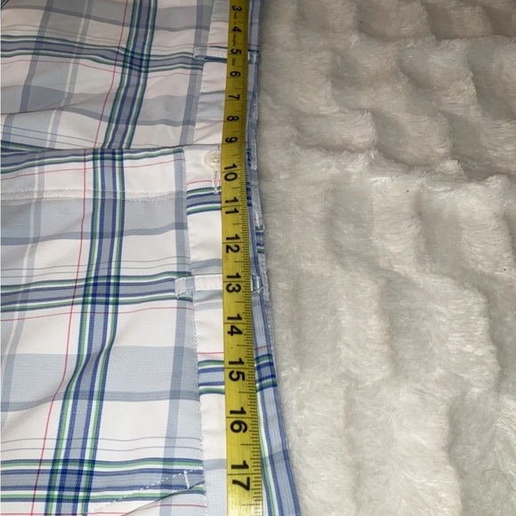 Pebble Beach Performance Shorts Mens Blue White Plaid Size 36 - Picture 10 of 12